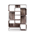 Moderne Wandkast met Abstracte Vormgeving en Houten Planken