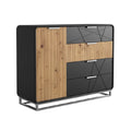 Moderne Kast van Hout en Metaal met Geometrisch Ontwerp